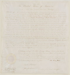Lafayette land grant in Florida, with map and official warrant signed by President John Quincy Adams