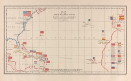 Map of the North Atlantic Ocean Showing European Colonial Possessions Under Their National Flags