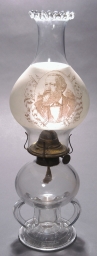 Benjamin Harrison-Morton Portrait Kerosene Lamp, ca. 1888