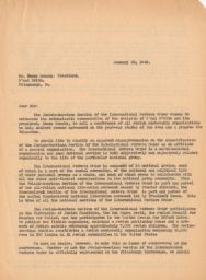 Rubin Saltzman to Henry Monsky about Request for Participation, January 1943 (correspondence)