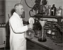 James Sumner in Savage Hall Laboratory