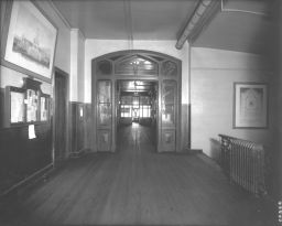 College Hall (built 1871-1872, Thomas Webb Richards, architect), interior, 3rd floor hall