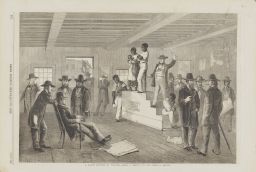 Illustrated London News Woodcut, "A Slave Auction in Virginia"