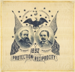 Benjamin Harrison-Reid Protection / Reciprocity Portrait Handkerchief, 1892