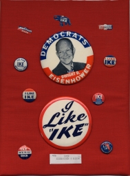 Eisenhower-Nixon Campaign Buttons and Tabs, ca. 1952