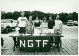 National Gay Task Force tabling on boardwalk by beach