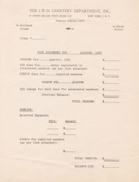 Form to Bill for Changes in Dues for Portion of the Year 1952