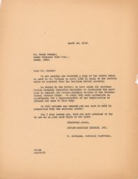 Rubin Saltzman to Henry Monsky about Reconsidering Decision, April 1943 (correspondence)