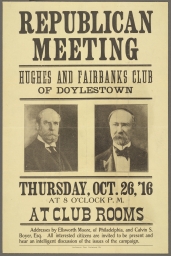 Republican Meeting: Hughes and Fairbanks Club of Doylestown