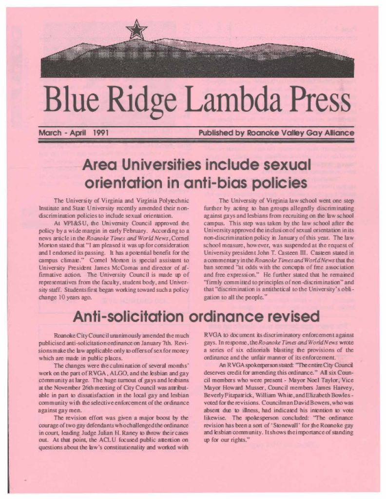 Blue Ridge Lambda Press, vol. 9, no. 2