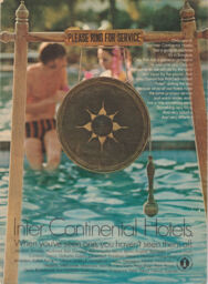 Inter-Continental Hotels advertisement: "Only one of our Inter Continental Hotels has a gong at poolside..."