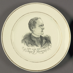 Morton For Vice President Ceramic Portrait Plate, ca. 1888