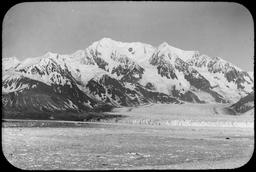 Long Focus Panorama of Four Pictures (279-282) of Turner and Hubbard Glaciers From Mountain Slope on West Side of Disenchantment Bay