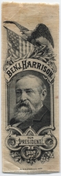 Benjamin Harrison Our President Ribbon, 1892