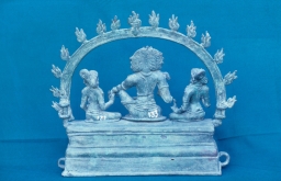 Sasta and his Consorts Purna and Pushkata