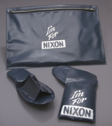 I'm For Nixon Plastic Traveling Case and Slippers, ca. 1960
