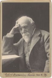 Autographed cabinet card photograph of Robert Browning by W.H. Grove.