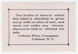 Urbana Wine Company wine label.