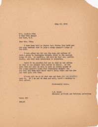 Ernest Rymer to Lucille Pine about Joining a Lodge, June 1946 (correspondence)