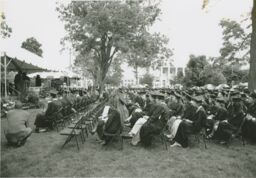 Rows of students seated for Commencement