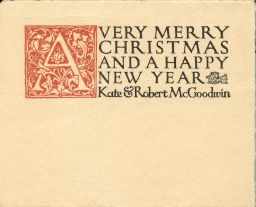 Christmas card, designed by Robert Rhodes McGoodwin (1886-1967), B.Arch. 1907, M.Arch. 1912