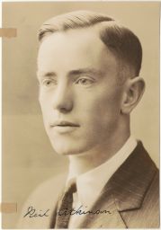 Portrait photograph of Neil Atkinson, class of 1922.