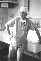 Harold G. Scheie (1909–1990), in surgical garb