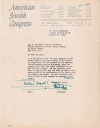 Stephen S. Wise to Rubin Saltzman about Condemning Anti-Semitic Columnist O'Donnell, October 1945 (correspondence)
