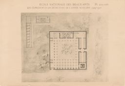 Ecole Nationale des Beaux-arts: les concours d'architecture de l'annee scolaire 1909-1910, pl. 235-236 (print of competition drawing).