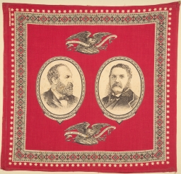 Garfield-Arthur The Union And The Constitution Forever Portrait Handkerchief, 1880