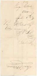 Promissory note to Samuel F.B. Morse for $1300 from George Clarke (back).