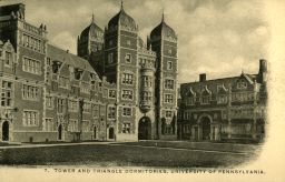 Dormitory Quadrangles, Memorial Tower and Triangle Dormitories in "Upper Quad" (built 1894-1896, Cope & Stewardson, architects)