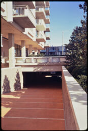 Finley House balconies and pedestrian underpass (Southwest Washington, Washington, District of Columbia, USA)