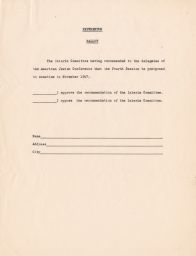 Referendum Ballot for the Postponement of the Fourth Session of the American Jewish Conference