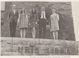 Cornell Chimes Masters: Bob Oakley (far left), Fran Hechler, Barb Bessey, Fred Hoeflinger, Lane McClelland