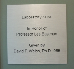 Professor Les Eastman Laboratory Suite Plaque