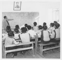 Teacher gives instruction