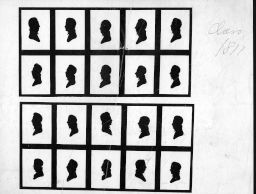 College Class of 1811, silhouettes of class members, cut at the Museum of Charles Willson Peale