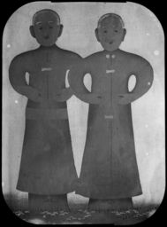 Painting of two Tsuchi Ningio, clay figures associated with burials, undated