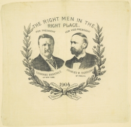 Theodore Roosevelt-Fairbanks The Right Men in the Right Place Portrait Handkerchief