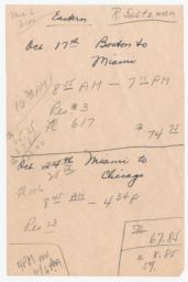 Note with Places and Prices from R. Saltzman's Tour