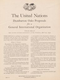 The United Nations Dumbarton Oaks Proposals for a General International Organization