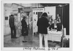 People at the National Gay Task Force's display at the 1973 APA Convention