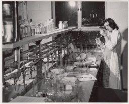 Cornell undergraduate Barbara Borden in a chemistry lab