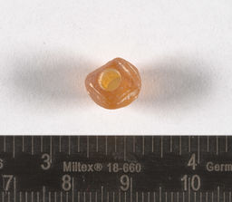 Amber wire-wound glass bead