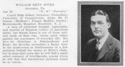 William Rhys Jones (1894-1990), M.D. 1921, yearbook entry