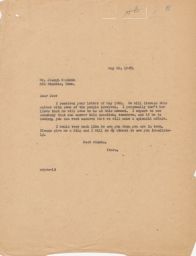 Rubin Saltzman to Joseph Brainin about Speaker, May 1947 (correspondence)