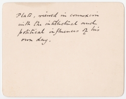 Reverse of letter to Edward Titchener from Walter Pater