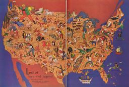Land of Lore & Legend - Wlliam Gropper's Folklore Map of America
