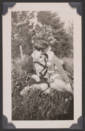 Photograph of Till and Esther in a field